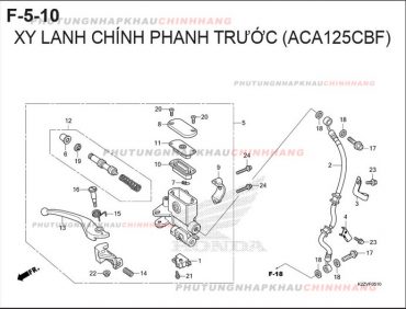 F5-10 – XY LANH CHÍNH PHANH TRƯỚC 125 – HONDA AIR BLADE 125-160 (K3A-K2Z)