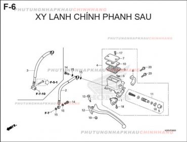 F6 – XY LANH CHÍNH PHANH SAU – HONDA SH 125-160 (K0R-K0S)