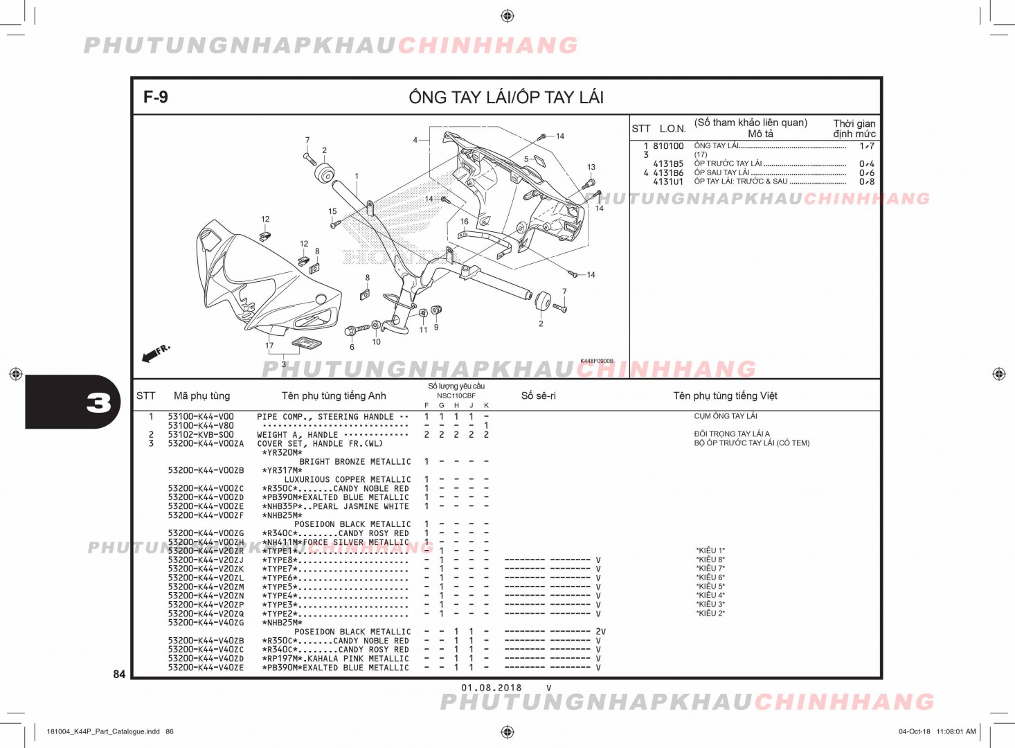 F9 - ỐP TAY LÁI - HONDA VISION 110 (K44)