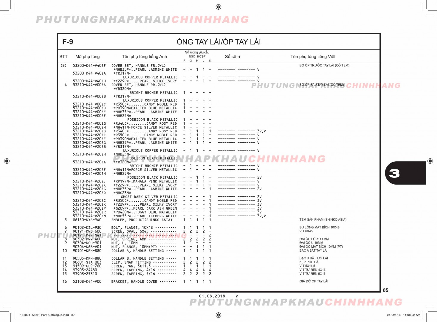 F9 - ỐP TAY LÁI - HONDA VISION 110 (K44)