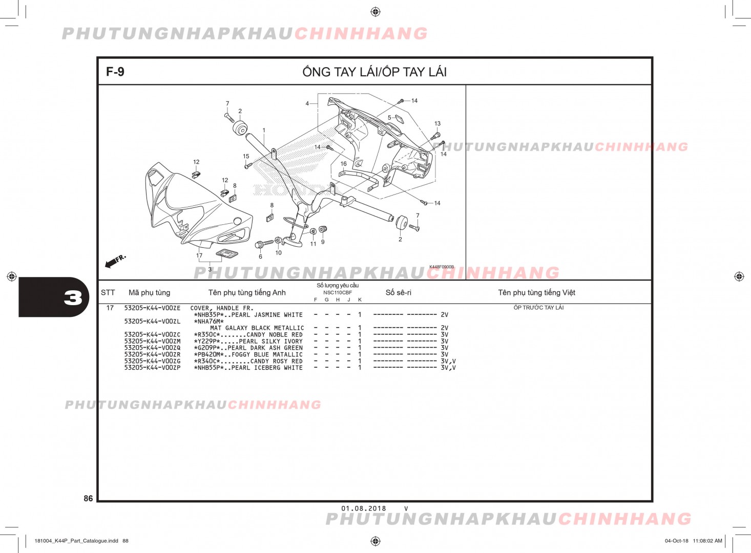 F9 - ỐP TAY LÁI - HONDA VISION 110 (K44)