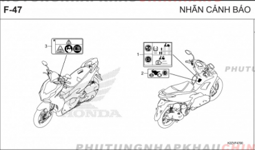 F47 – TEM CẢNH BÁO – HONDA AIR BLADE 125-160 (K3A-K2Z)