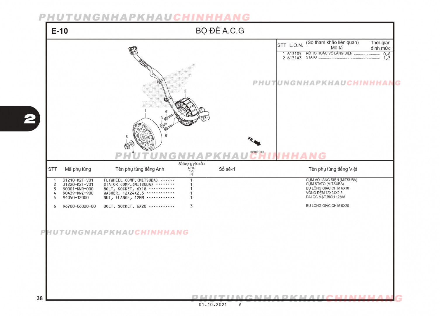 E10 - ĐỀ A.C.G - HONDA LEAD 125 4VAL (K2T)