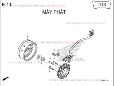 E11 – MÁY PHÁT – HONDA WINNER 150 V1 2016 (K56G)