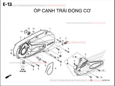 E13 – ỐP CẠNH TRÁI ĐỘNG CƠ – HONDA LEAD 125 4VAL 2025 (K2TS)