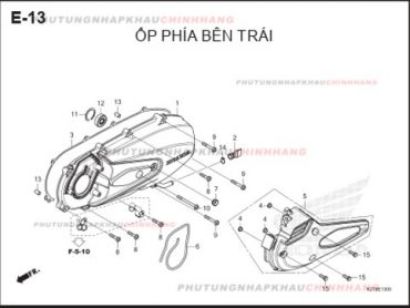 E13 – ỐP TRÁI ĐỘNG CƠ – HONDA LEAD 125 4VAL (K2T)