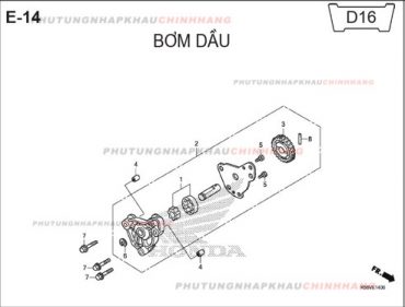 E14 – BƠM DẦU – HONDA WINNER 150 V1 2016 (K56G)