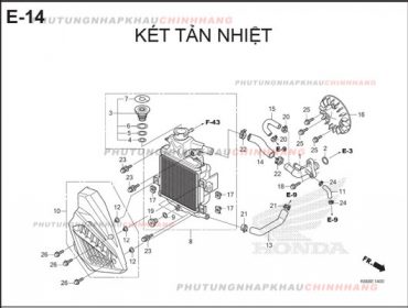 E14 – KÉT TẢN NHIỆT – HONDA AIR BLADE 125 2016 (K66)