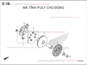 E16 – MÁ TĨNH PULY CHỦ ĐỘNG – HONDA AIR BLADE 125-150 2020 (K1G-K1F)