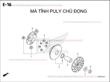 E16 – MÁ TĨNH PULY CHỦ ĐỘNG – HONDA LEAD 125 4VAL 2025 (K2TS)