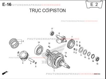 E16 – TRỤC DÊN – HONDA WINNER 150 V1 2016 (K56G)