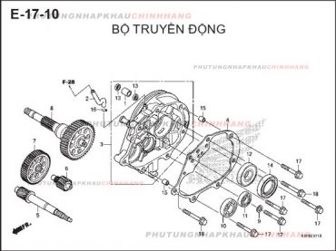 E17-10 – BỘ TRUYỀN ĐỘNG – HONDA AIR BLADE 125-150 2020 (K1G-K1F)