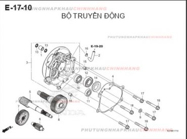 E17-10 – BỘ TRUYỀN ĐỘNG – HONDA LEAD 125 4VAL (K2T)