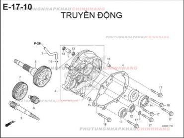 E17-10 – TRUYỀN ĐỘNG – HONDA AIR BLADE 125 2016 (K66)