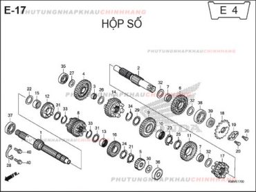 E17 – HỘP SỐ – HONDA WINNER 150 V1 2016 (K56G)