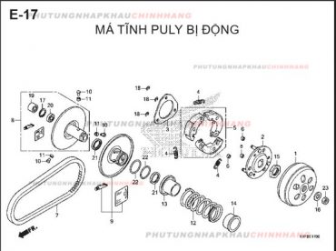 E17 – MÁ TĨNH PULY BỊ ĐỘNG – HONDA AIR BLADE 125-150 2020 (K1G-K1F)