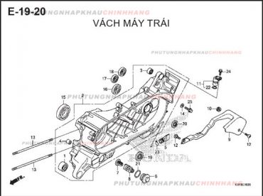 E19-20 – VÁCH MÁY TRÁI – HONDA AIR BLADE 125-150 2020 (K1G-K1F)