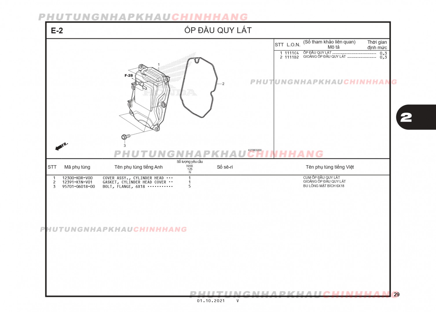 E2 - ỐP ĐẦU QUY LÁT - HONDA LEAD 125 4VAL (K2T)