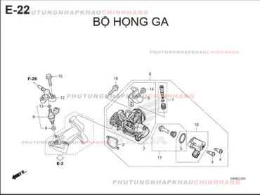 E22 – BỘ HỌNG GA – HONDA AIR BLADE 125 2016 (K66)