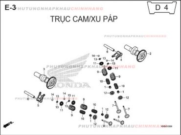 E3 – TRỤC CAM XU PÁP – HONDA WINNER 150 V1 2016 (K56G)