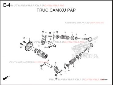 E4 – TRỤC CAM XU PÁP – HONDA AIR BLADE 125-150 2020 (K1G-K1F)