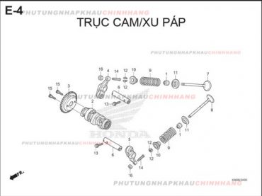 E4 – TRỤC CAM XU PÁP – HONDA AIR BLADE 125 2016 (K66)