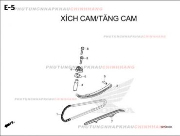 E5 – XÍCH CAM TĂNG CAM – HONDA LEAD 125 4VAL 2025 (K2TS)