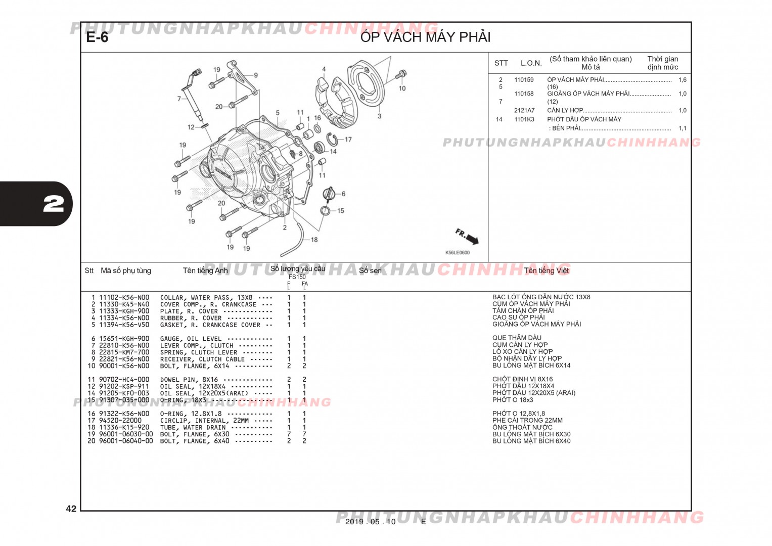 E6 - ỐP VÁCH MÁY PHẢI - HONDA WINNER X V2 2019 (K56L)