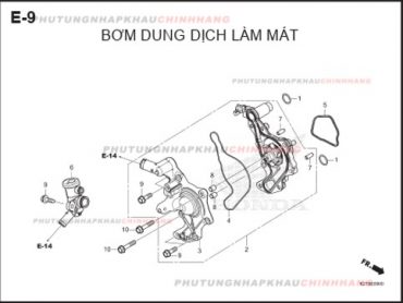 E9 – BƠM NƯỚC MÁT – HONDA LEAD 125 4VAL (K2T)