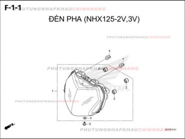 F1-1 – ĐÈN PHA – HONDA LEAD 125 4VAL 2025 (K2TS)