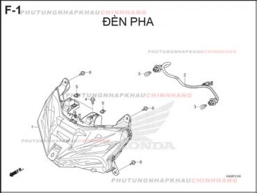 F1 – ĐÈN PHA – HONDA AIR BLADE 125 2016 (K66)