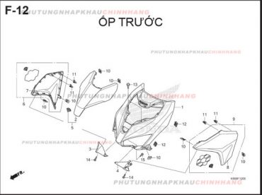 F12 – ỐP TRƯỚC – HONDA AIR BLADE 125 2016 (K66)