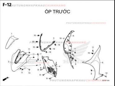 F12 – ỐP TRƯỚC – HONDA LEAD 125 4VAL 2025 (K2TS)