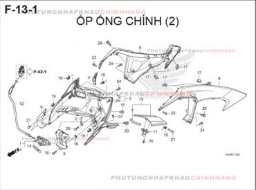 F13-1 – ỐP ỐNG CHÍNH (2) – HONDA AIR BLADE 125 2016 (K66)