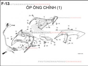 F13 – ỐP ỐNG CHÍNH (1) – HONDA AIR BLADE 125 2016 (K66)