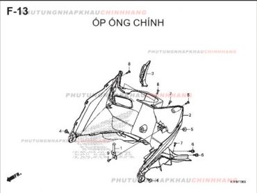 F13 – ỐP ỐNG CHÍNH – HONDA AIR BLADE 125-150 2020 (K1G-K1F)