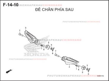 F14-10 – ĐỂ CHÂN SAU – HONDA AIR BLADE 125-150 2020 (K1G-K1F)