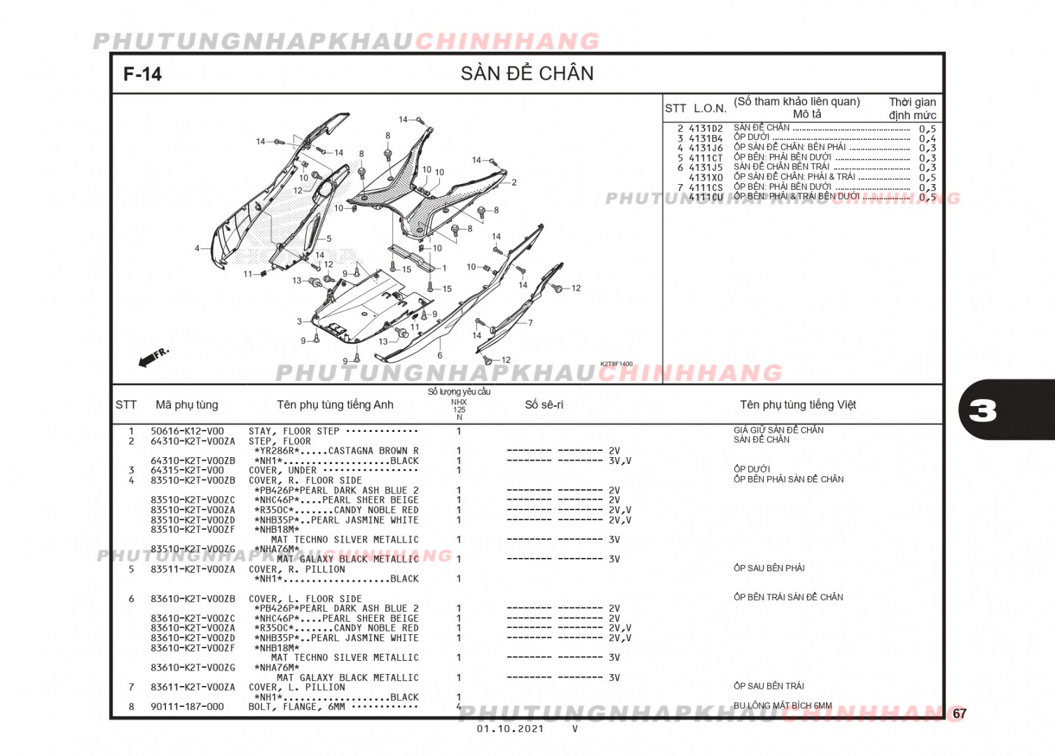 F14 - SÀN ĐỂ CHÂN - HONDA LEAD 125 4VAL (K2T)