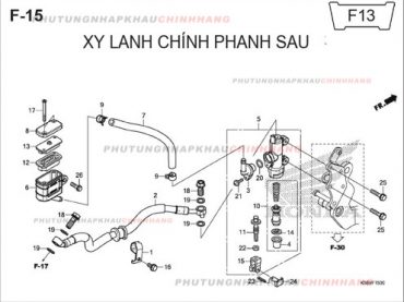 F15 – XY LANH CHÍNH PHANH SAU – HONDA WINNER 150 V1 2016 (K56G)