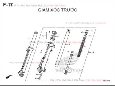 F17 – GIẢM XÓC TRƯỚC – HONDA AIR BLADE 125-150 2020 (K1G-K1F)