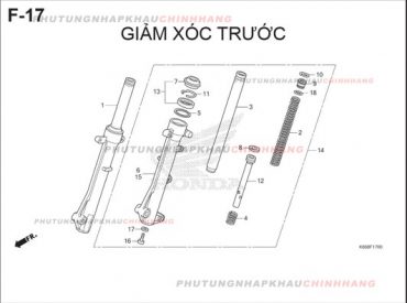 F17 – GIẢM XÓC TRƯỚC – HONDA AIR BLADE 125 2016 (K66)