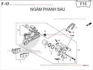 F17 – NGÀM PHANH SAU – HONDA WINNER 150 V1 2016 (K56G)