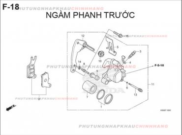 F18 – NGÀM PHANH TRƯỚC – HONDA AIR BLADE 125 2016 (K66)