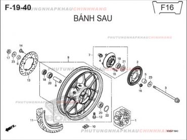 F19-40 – BÁNH SAU – HONDA WINNER 150 V1 2016 (K56G)