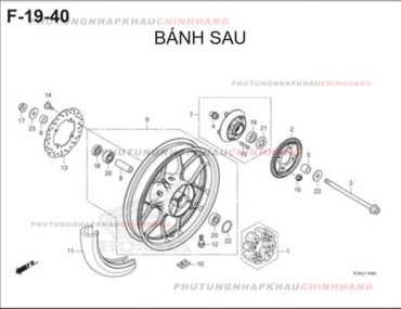 F19-40 – BÁNH SAU – HONDA WINNER X V2 2019 (K56L)