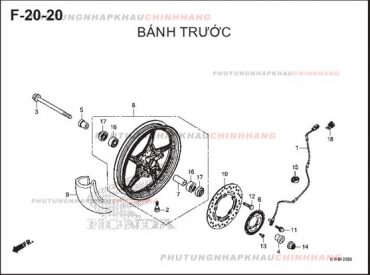 F20-20 – BÁNH TRƯỚC – HONDA AIR BLADE 125-150 2020 (K1G-K1F)