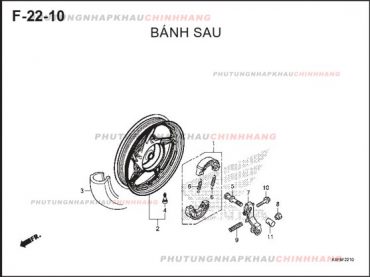 F22-10 – BÁNH SAU – HONDA AIR BLADE 125-150 2020 (K1G-K1F)