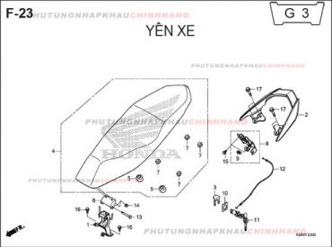 F23 – YÊN XE – HONDA WINNER 150 V1 2016 (K56G)