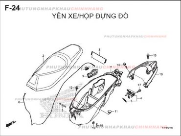 F24 – YÊN XE HỘP ĐỰNG ĐỒ – HONDA AIR BLADE 125-150 2020 (K1G-K1F)