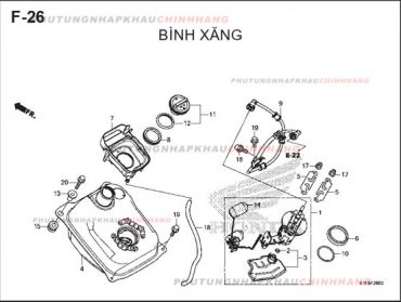 F26 – BÌNH XĂNG – HONDA AIR BLADE 125-150 2020 (K1G-K1F)